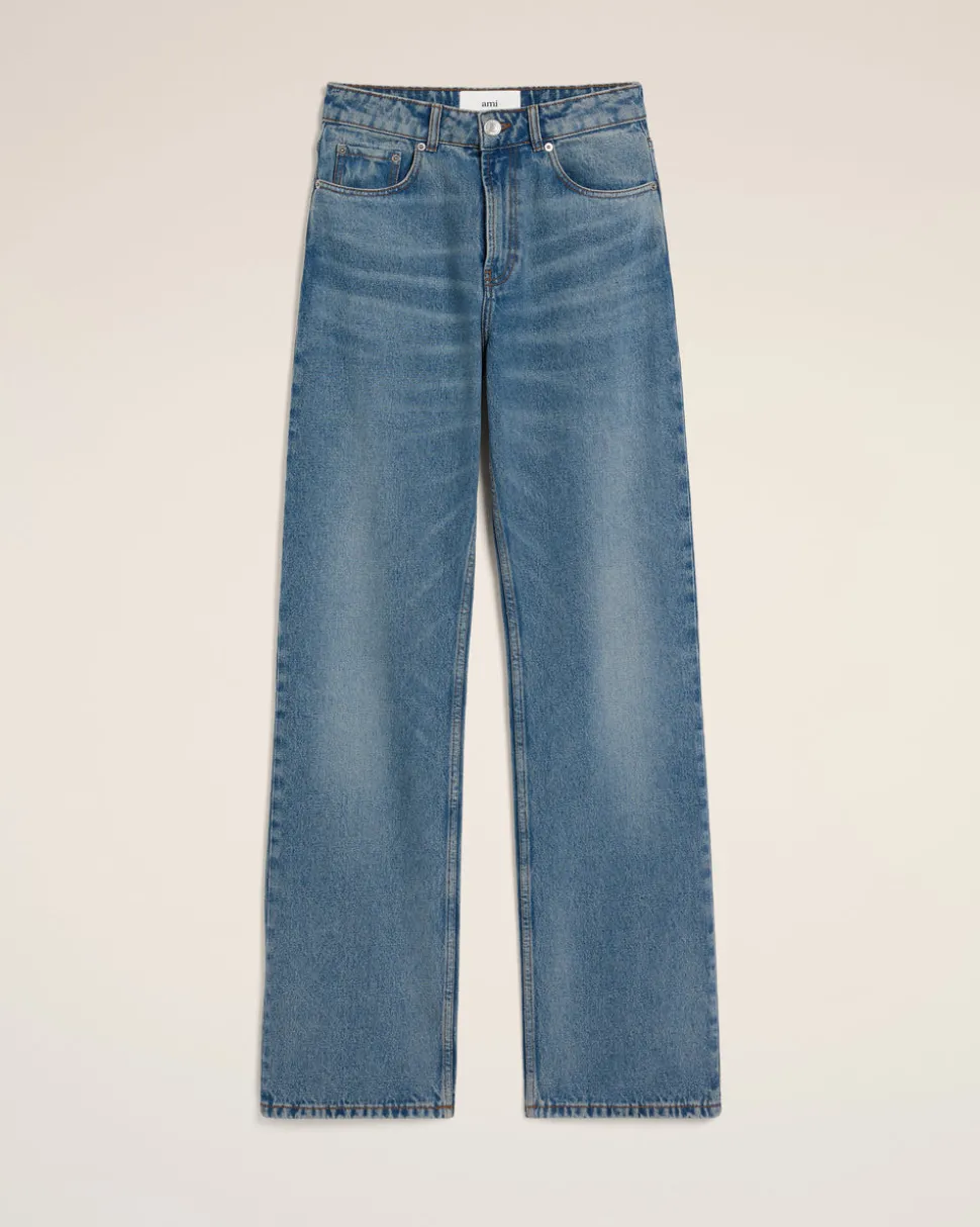 Jean Bleu Coupe Large En Coton