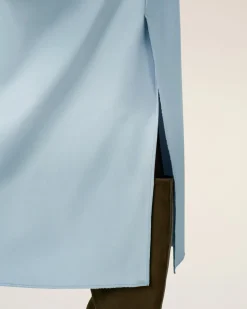 Jupe Bleue Midi Details Bords Francs