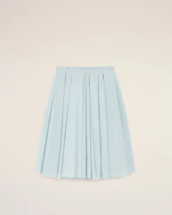 Jupe Corolle Bleue Midi En Taffetas