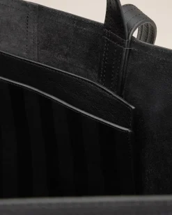 Maxi Cabas Midi Noir En Cuir