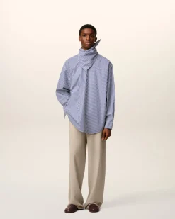 Pantalon Beige Elastiqué En Laine