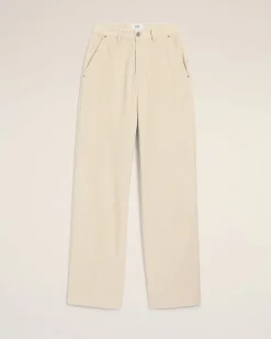 Pantalon Blanc Coupe Large En Coton
