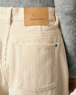 Pantalon Blanc Coupe Large En Coton