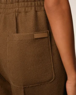 Pantalon Marron Elastiqué En Laine