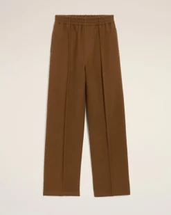 Pantalon Marron Elastiqué En Laine