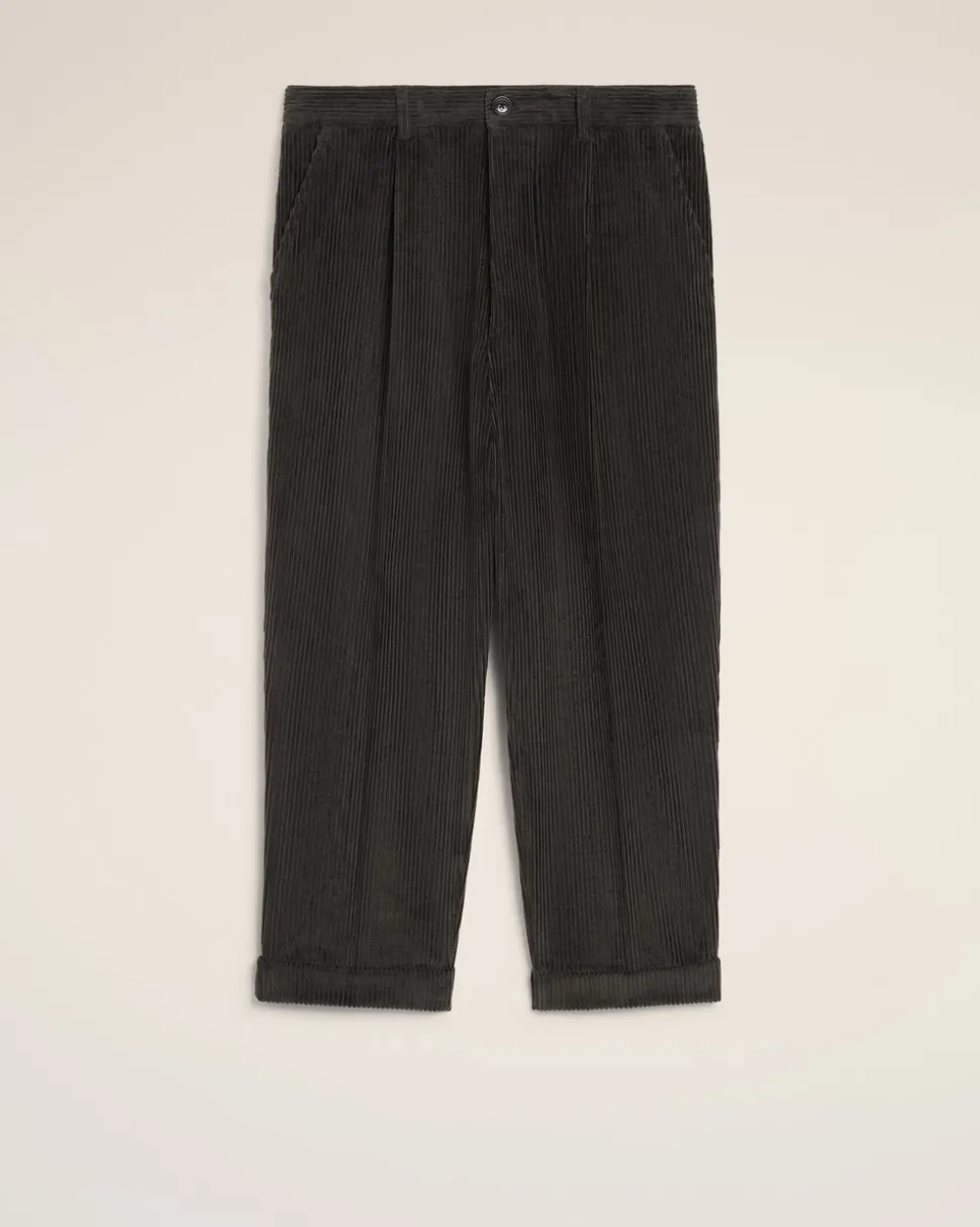 Pantalon Noir Carotte Coupe Oversize En Coton