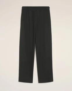 Pantalon Noir Elastiqué En Laine