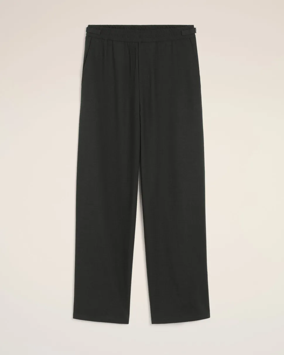 Pantalon Noir Elastiqué En Laine