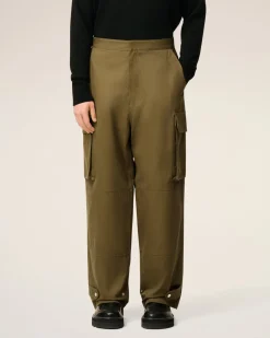 Pantalon Vert Cargo En Coton