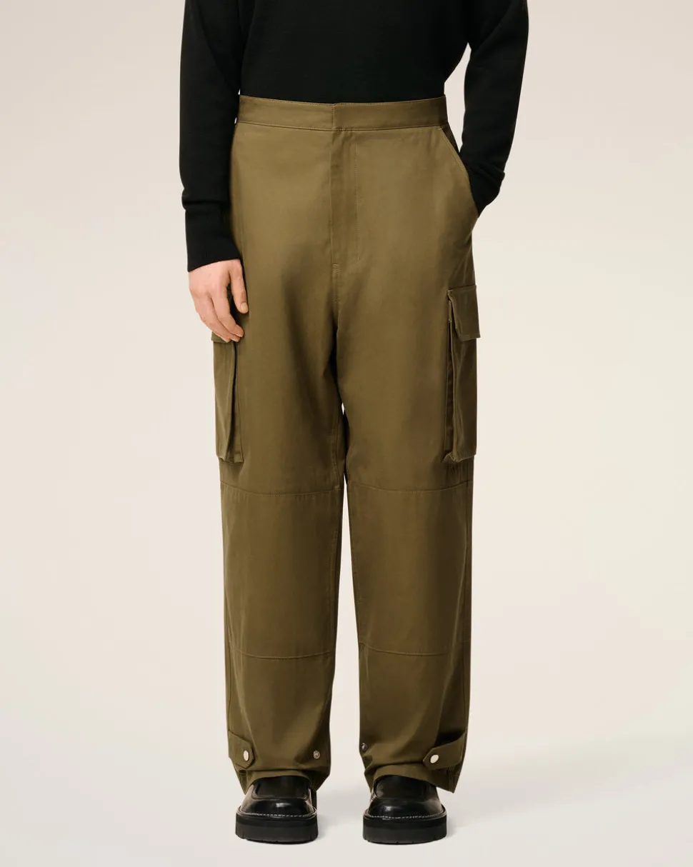 Pantalon Vert Cargo En Coton