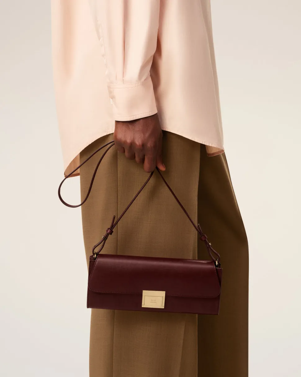 Pochette Bordeaux Mimi En Cuir Lisse