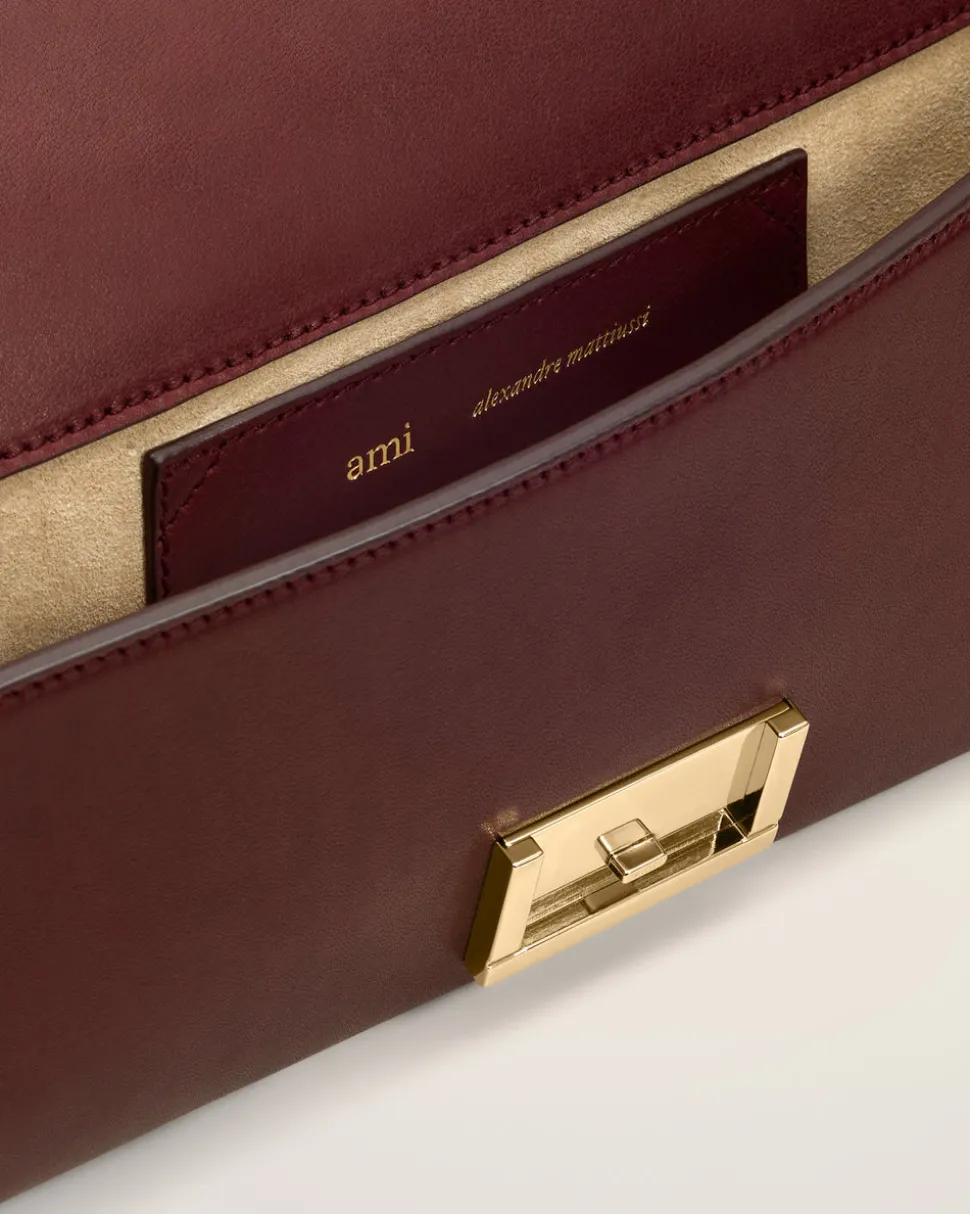 Pochette Bordeaux Mimi En Cuir Lisse