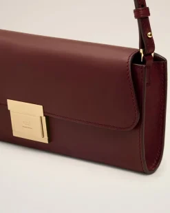 Pochette Bordeaux Mimi En Cuir Lisse