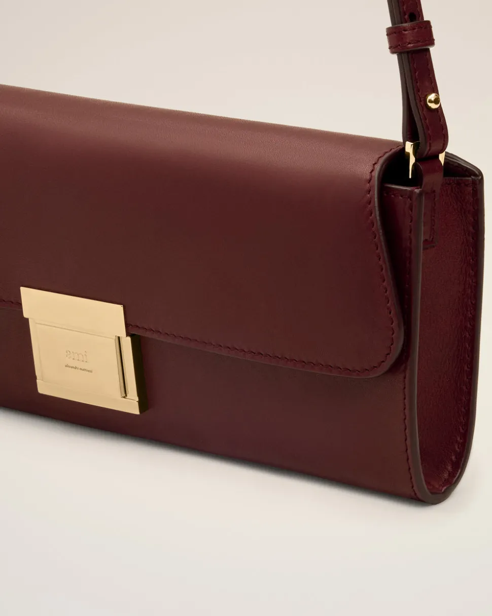 Pochette Bordeaux Mimi En Cuir Lisse