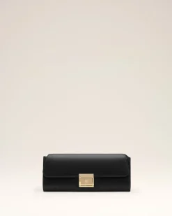 Pochette Noire Mimi En Cuir Lisse