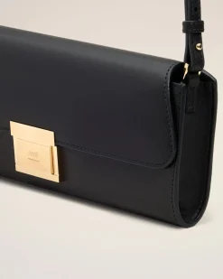Pochette Noire Mimi En Cuir Lisse