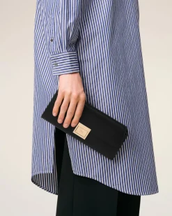 Pochette Noire Mimi En Cuir Lisse
