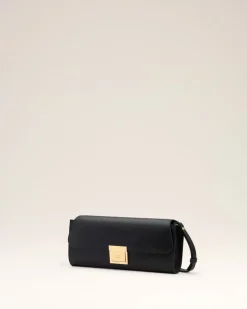 Pochette Noire Mimi En Cuir Lisse