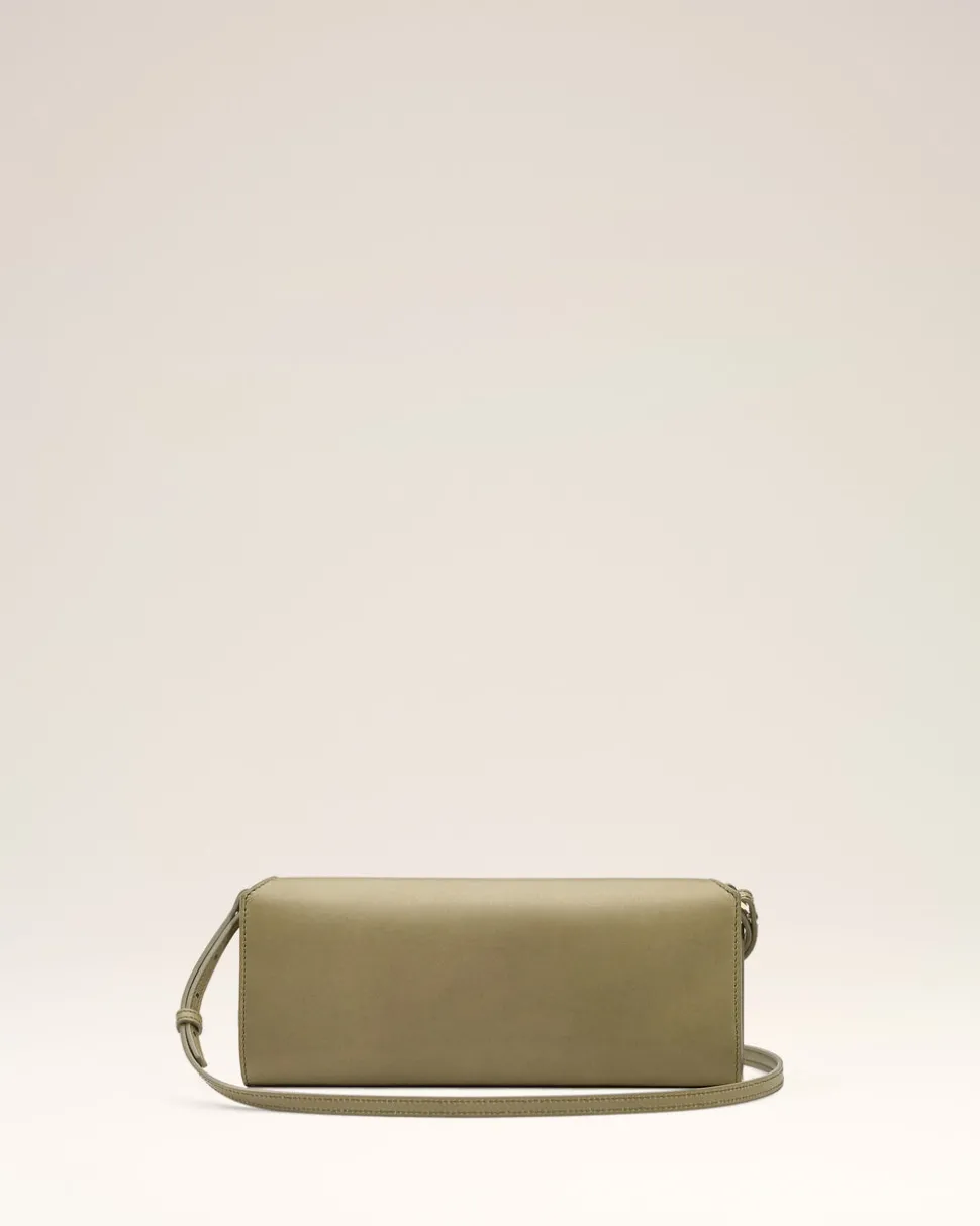 Pochette Vert Mimi En Cuir Lisse