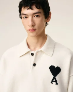 Polo Blanc Ami De Coeur En Laine