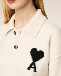 Polo Blanc Ami De Coeur En Laine