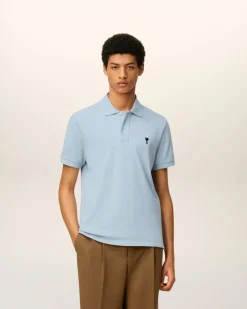 Polo Bleu Ami De Coeur Contrasté En Coton