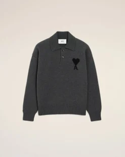 Polo Gris Ami De Coeur En Laine