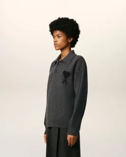 Polo Gris Ami De Coeur En Laine
