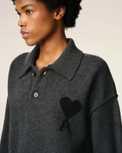 Polo Gris Ami De Coeur En Laine