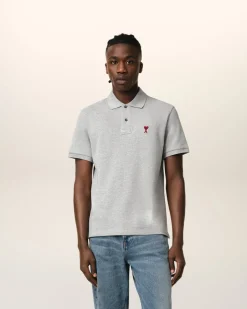 Polo Gris Ami de Coeur En Coton