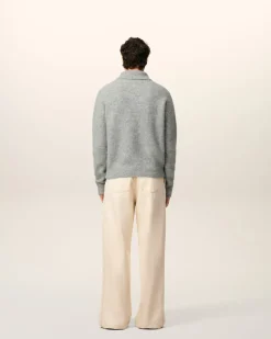 Polo Gris Ami Manches Longues En Alpaga