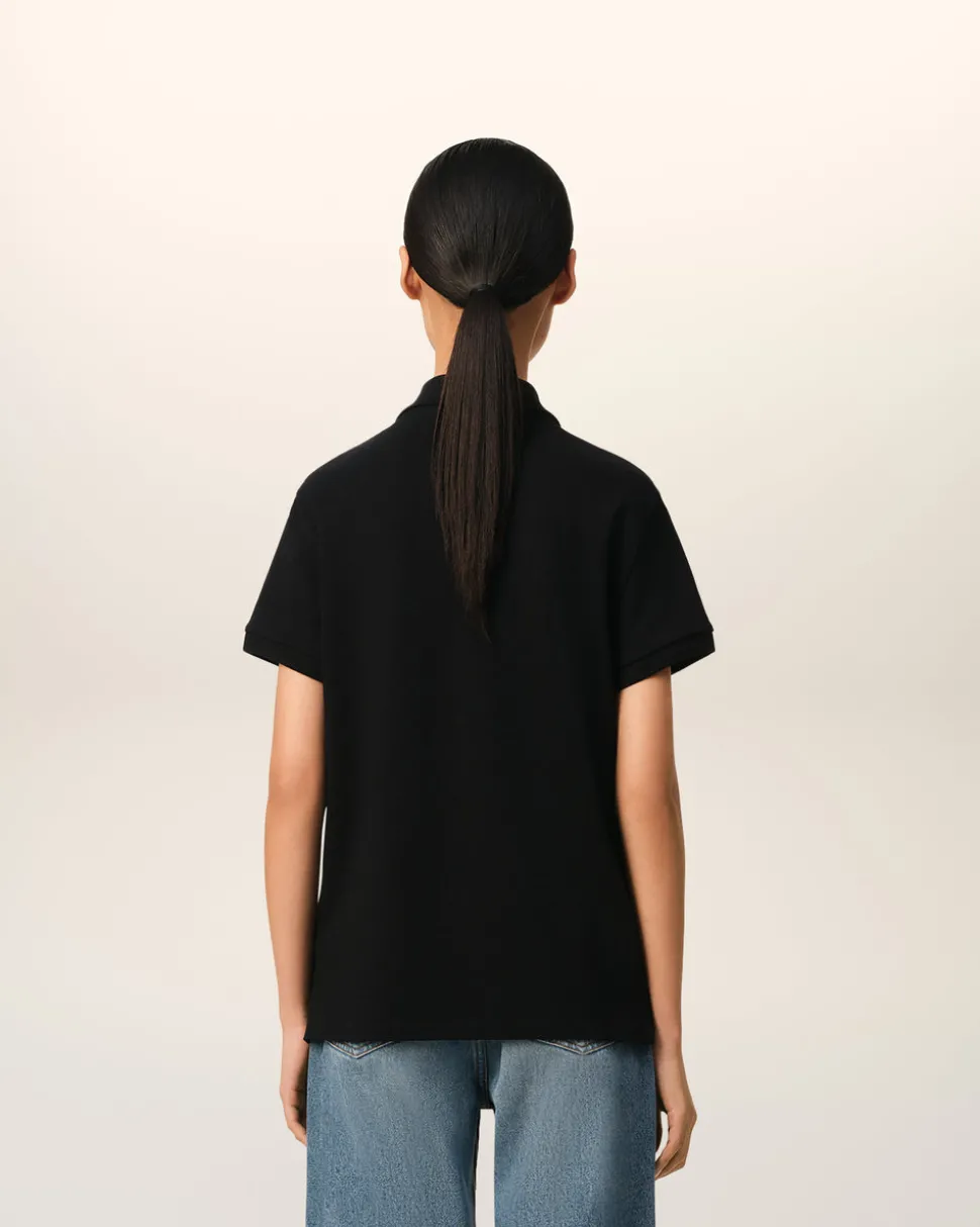 Polo Noir Ami De Coeur En Coton Organique