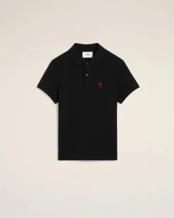 Polo Noir Ami De Coeur En Coton Organique