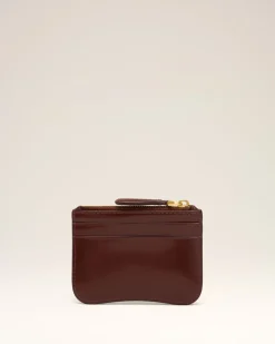 Porte Cartes Bordeaux Zippé Paris Paris En Cuir Glacé