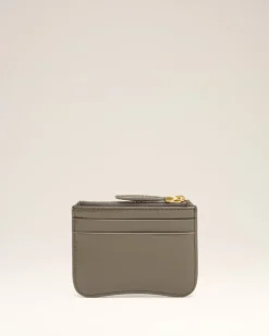 Porte Cartes Gris Zippé Paris Paris En Cuir Glacé