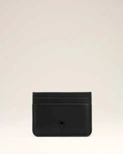 Porte Cartes Noir Ami De Coeur En Cuir Lisse