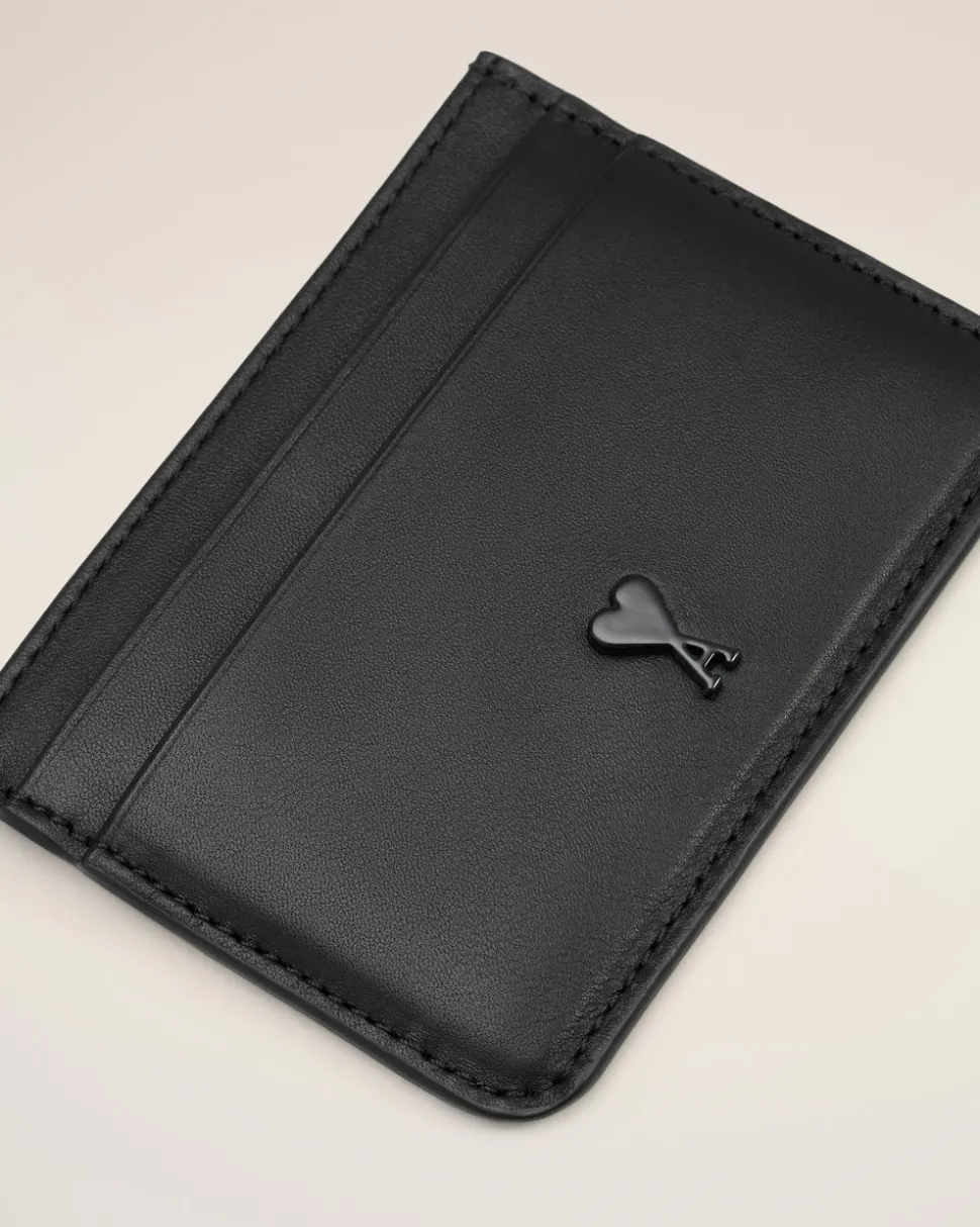 Porte Cartes Noir Ami De Coeur En Cuir Lisse