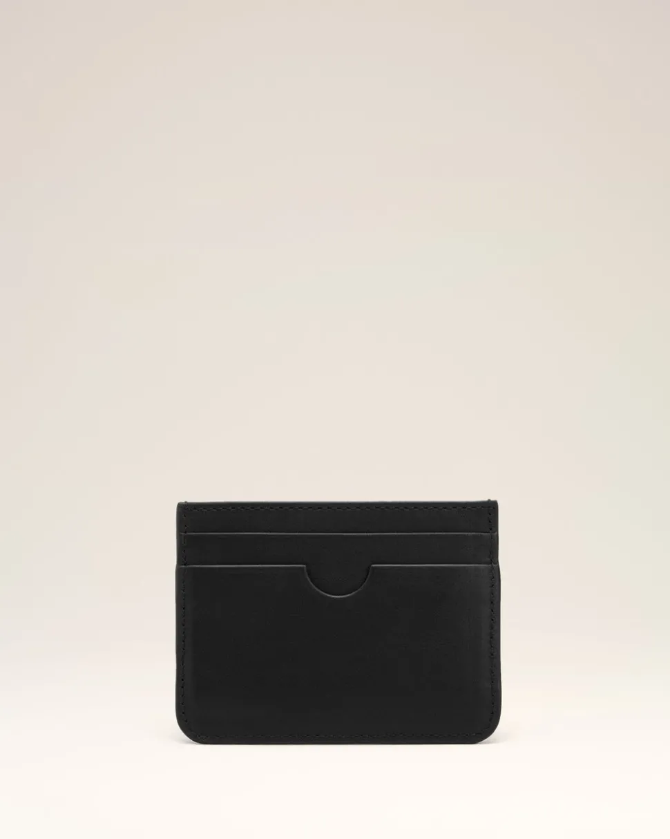 Porte Cartes Noir Ami De Coeur En Cuir Lisse