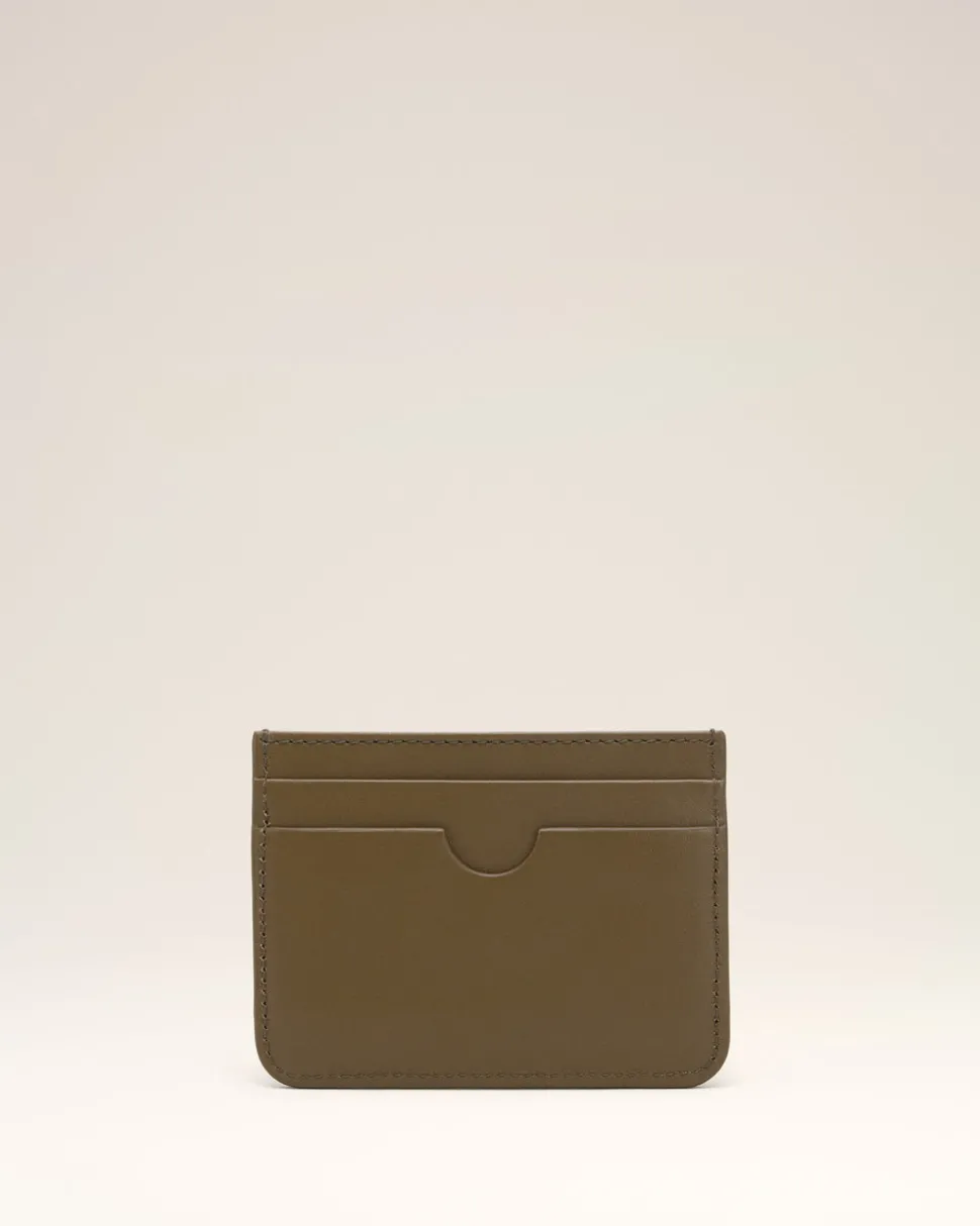 Porte Cartes Vert Ami De Coeur En Cuir Lisse