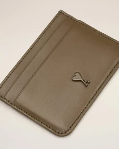 Porte Cartes Vert Ami De Coeur En Cuir Lisse