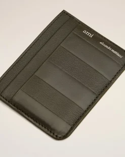 Porte-Cartes Midi Vert En Cuir