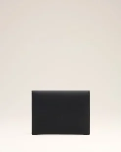 Porte-Cartes Noir Plié Carrousel En Cuir