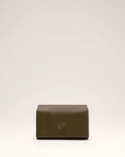 Portefeuille Kaki A Bandoulière Voulez-Vous En Cuir