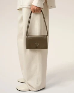 Portefeuille Kaki A Bandoulière Voulez-Vous En Cuir