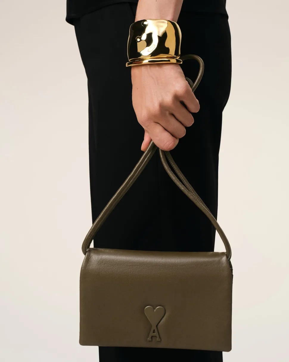 Portefeuille Kaki A Bandoulière Voulez-Vous En Cuir