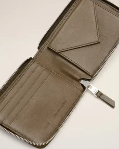 Portefeuille Vert Compact Ami De Coeur En Cuir Lisse