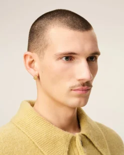 Puces Oreilles Dorées Perlées En Laiton