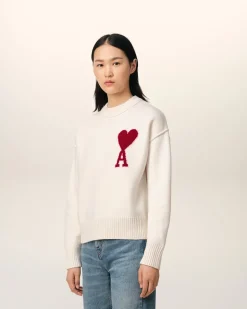 Pull Blanc Ami de Coeur En Laine