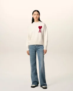Pull Blanc Ami de Coeur En Laine