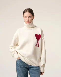 Pull Blanc Ami de Coeur En Laine